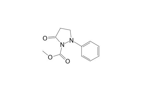 1-Pyrazolidinecarboxylic acid, 5-oxo-2-phenyl-, methyl ester