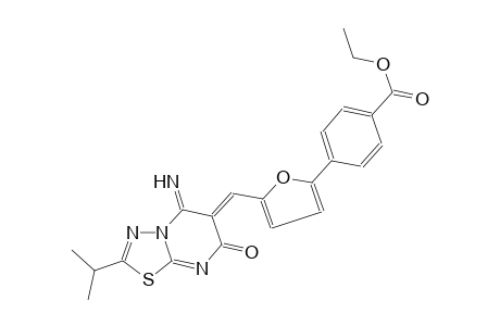 benzoic acid, 4-[5-[(Z)-(5-imino-2-(1-methylethyl)-7-oxo-5H-[1,3,4]thiadiazolo[3,2-a]pyrimidin-6(7H)-ylidene)methyl]-2-furanyl]-, ethyl ester