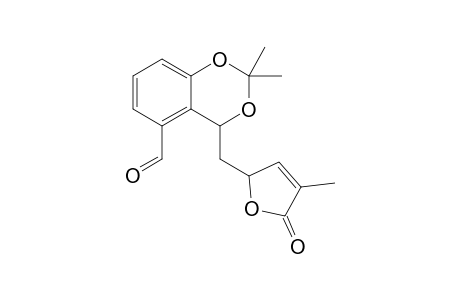 2,2-Dimethyl-4-((4-methyl-5-oxo-2,5-dihydrofuran-2-yl)methyl)-4H-benzo[d][1,3]dioxine-5-carboxaldehyde