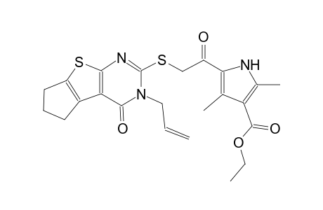 1H-pyrrole-3-carboxylic acid, 2,4-dimethyl-5-[[[3,5,6,7-tetrahydro-4-oxo-3-(2-propenyl)-4H-cyclopenta[4,5]thieno[2,3-d]pyrimidin-2-yl]thio]acetyl]-, ethyl ester