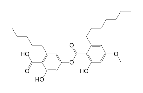 Benzoic acid, 2-heptyl-6-hydroxy-4-methoxy-, 4-carboxy-3-hydroxy-5-pentylphenyl ester