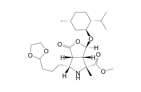 Methyl 1S,2R,4S,5R,8R-2-methyl-4-[2'-(1',3'-dioxylanyl)propyl]-3-aza-6-oxo-7-oxa-8-(1'R,2'S,5'R-menthyloxy)bicyclo[3.3.0]octane-2-carboxylate