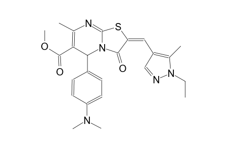 methyl (2E)-5-[4-(dimethylamino)phenyl]-2-[(1-ethyl-5-methyl-1H-pyrazol-4-yl)methylene]-7-methyl-3-oxo-2,3-dihydro-5H-[1,3]thiazolo[3,2-a]pyrimidine-6-carboxylate