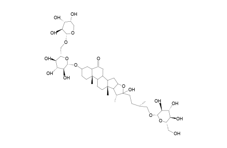 26-O-beta-D-GLUCOPYRANOSYL-3beta,22ZETA,26-TRIHYDROXY-(25R)-5alpha-FUROSTAN-6-ONE 3-O-alpha-L-ARABINOPYRANOSYL-(1-6)-beta-D-GLUCOPYRANOSIDE