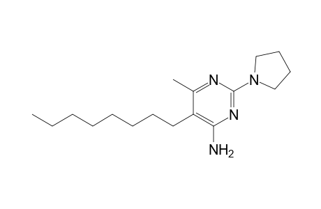 4-Pyrimidinamine, 6-methyl-5-octyl-2-(1-pyrrolidinyl)-