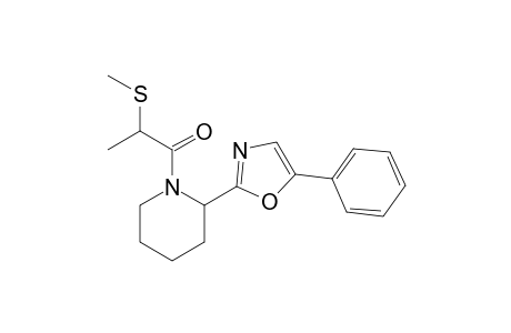 2-(methylthio)-1-(2-(5-phenyloxazol-2-yl)piperidin-1-yl)propan-1-one