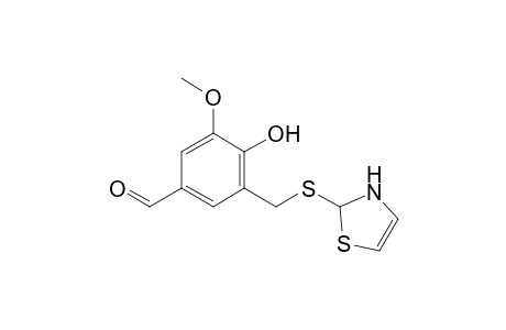 2-Methoxy-4-formyl-6-[(dihydro-1,3-thiazol-2-yl)thiomethyl]phenol