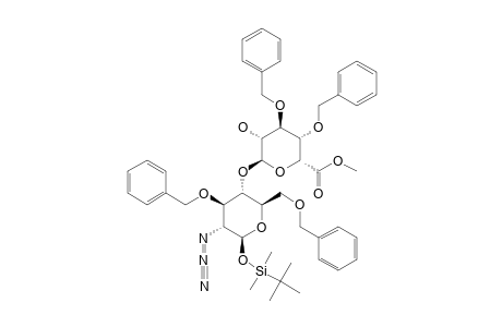TERT.-BUTYLDIMETHYLSILYL-(METHYL-3,4-DI-O-BENZYL-ALPHA-L-IDOPYRANOSIDURONATE)-(1->4)-2-AZIDO-3,6-DI-O-BENZYL-2-DEOXY-BETA-D-GLUCOPYRANOSIDE
