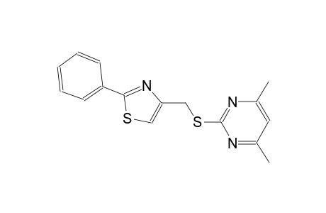 4,6-dimethyl-2-pyrimidinyl (2-phenyl-1,3-thiazol-4-yl)methyl sulfide