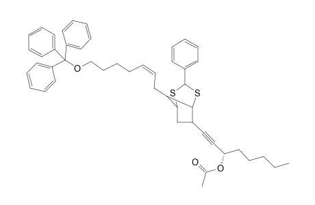 (Z)-(1rs,3rs,5rs,6sr,8rs)-6-[3-(S)-Acetoxy-1-octynyl]-3-phenyl-8-[7-(triphenylmethoxy)-2-heptenyl]dithiabicyclo[3.2.1]heptane