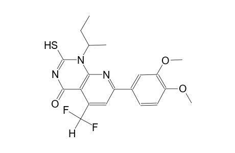 pyrido[2,3-d]pyrimidin-4(1H)-one, 5-(difluoromethyl)-7-(3,4-dimethoxyphenyl)-2-mercapto-1-(1-methylpropyl)-