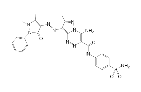 4-Amino-8-((2,3-dimethyl-5-oxo-1-phenyl-2,5-dihydro-1H-pyrazol-4-yl)diazenyl)-7-methyl-pyrazolo[5,1-c][1,2,4]triazine-3-carboxylic acid (N-[4-(aminosulfonyl)phenyl])-amide