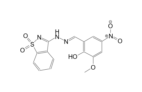 2-hydroxy-3-methoxy-5-nitrobenzaldehyde (1,1-dioxido-1,2-benzisothiazol-3-yl)hydrazone