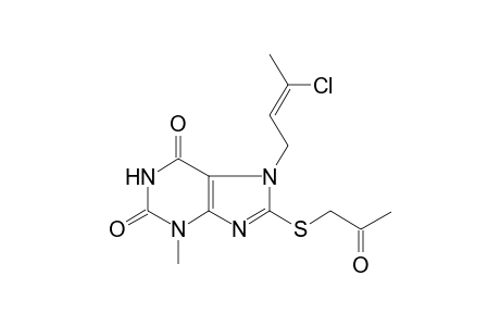 7-[(2Z)-3-Chloro-2-butenyl]-3-methyl-8-[(2-oxopropyl)sulfanyl]-3,7-dihydro-1H-purine-2,6-dione