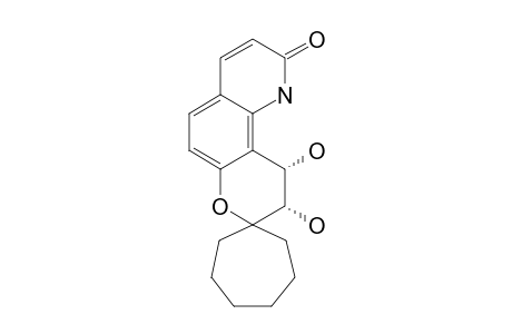 (+/-)-CIS-9',10'-DIHYDRO-9',10'-DIHYDROXYSPIRO-[CYCLOHEPTANE-1,8'-(8'H)-PYRAN-[2,3-H]-QUINOLIN]-2'-(1'H)-ONE