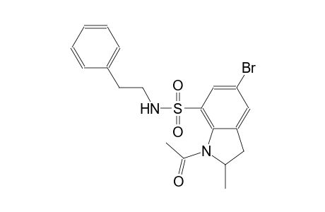 1H-indole-7-sulfonamide, 1-acetyl-5-bromo-2,3-dihydro-2-methyl-N-(2-phenylethyl)-
