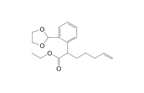 Ethyl 2-[2-(1,3-dioxlan-2-yl)phenyl]hept-6-enoate