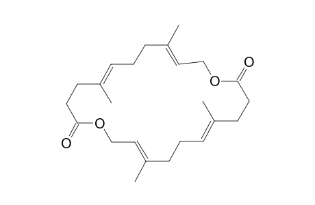 5,9,16,20-tetramethyl-2,13-dioxacyclodocosa-4,8,15,19-tetraene-1,12-dione