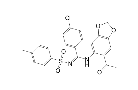 N-[(E)-[(6-acetyl-1,3-benzodioxol-5-yl)amino](4-chlorophenyl)methylidene]-4-methylbenzenesulfonamide