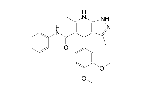 4-(3,4-Dimethoxyphenyl)-3,6-dimethyl-N-phenyl-4,7-dihydro-1H-pyrazolo[3,4-b]pyridine-5-carboxamide