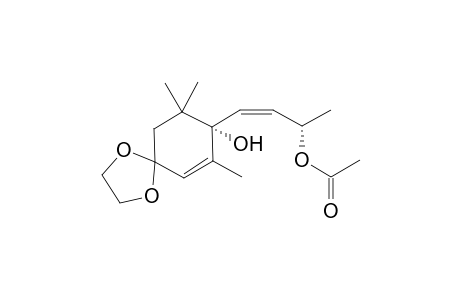 (8S*)-8-[(S*,Z)-3-Acetoxybut-1-enyl]-8-hydroxy-7,9,9-trimethyl-1,4-dioxaspiro[4.5]dec-6-ene