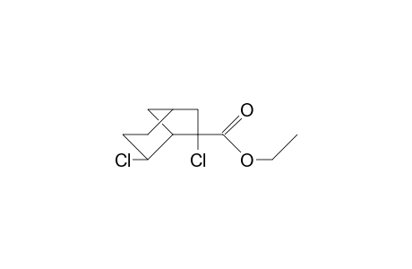 exo, endo-2,7-Dichloro-bicyclo(3.2.1)octane exo-7-carboxylic acid, ethyl ester