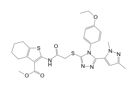 methyl 2-[({[5-(1,3-dimethyl-1H-pyrazol-5-yl)-4-(4-ethoxyphenyl)-4H-1,2,4-triazol-3-yl]sulfanyl}acetyl)amino]-4,5,6,7-tetrahydro-1-benzothiophene-3-carboxylate