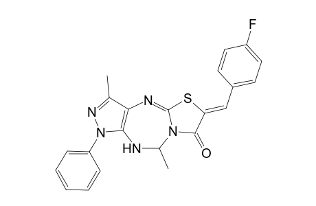(Z)-5,9-Dimethyl-2-(4-fluorobenzylidene)-7-phenyl-5,6-dihydropyrazolo[3,4-f]thiazolo[2,3-b][1,3,5]triazepin-3-one