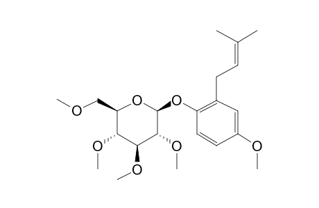 2-Prenylhydroquinone-1-.beta.-D-glucoside, 5me derivative