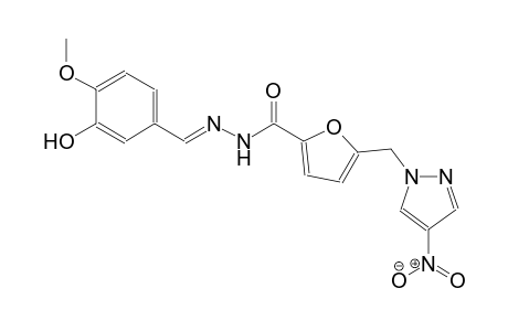 N'-[(E)-(3-hydroxy-4-methoxyphenyl)methylidene]-5-[(4-nitro-1H-pyrazol-1-yl)methyl]-2-furohydrazide