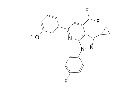 1H-pyrazolo[3,4-b]pyridine, 3-cyclopropyl-4-(difluoromethyl)-1-(4-fluorophenyl)-6-(3-methoxyphenyl)-