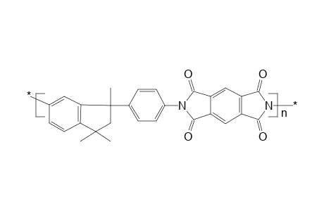Polyimide based on aminophenyltrimethylindaneamine and pyromellitic acid dianhydride
