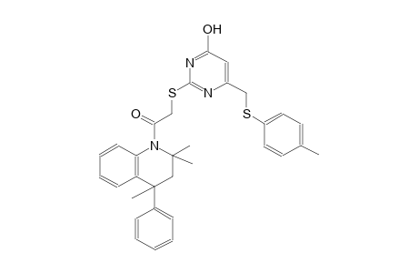 6-{[(4-methylphenyl)sulfanyl]methyl}-2-{[2-oxo-2-(2,2,4-trimethyl-4-phenyl-3,4-dihydro-1(2H)-quinolinyl)ethyl]sulfanyl}-4-pyrimidinol