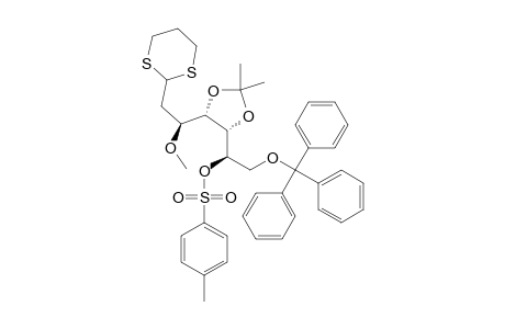 2-DEOXY-4,5-O-ISOPROPYLIDENE-3-O-METHYL-6-O-TOSYL-7-O-TRITYL-D-MANNO-HEPTOSE-TRIMETHYLENE-DITHIOACETAL