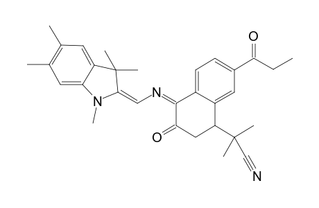 N,3,3,5,6-Pentamethy-2-[N'-[2-oxo-6-(propionyl)-4-(2-cyanoisopropyl)tetrahydronaphthylidene]aminomethlene]indoline