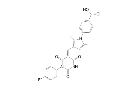 4-{3-[(E)-(1-(4-fluorophenyl)-2,4,6-trioxotetrahydro-5(2H)-pyrimidinylidene)methyl]-2,5-dimethyl-1H-pyrrol-1-yl}benzoic acid