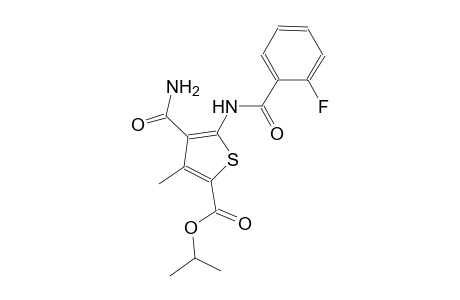 isopropyl 4-(aminocarbonyl)-5-[(2-fluorobenzoyl)amino]-3-methyl-2-thiophenecarboxylate