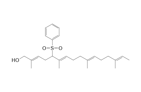 (2E,6E,10E)-5-Benzenesulfonyl-2,6,10,14-tetramethylhexadeca-2,6,10,14-tetraen-1-ol