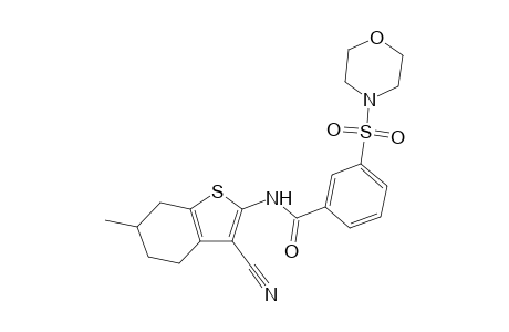 N-(3-cyano-6-methyl-4,5,6,7-tetrahydro-1-benzothiophen-2-yl)-3-(4-morpholinylsulfonyl)benzamide
