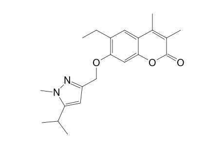 2H-1-Benzopyran-2-one, 6-ethyl-3,4-dimethyl-7-[[1-methyl-5-(1-methylethyl)-1H-pyrazol-3-yl]methoxy]-