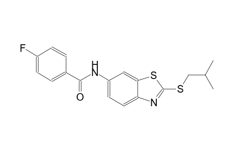 4-fluoro-N-[2-(isobutylsulfanyl)-1,3-benzothiazol-6-yl]benzamide