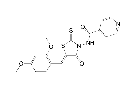 N-[(5Z)-5-(2,4-dimethoxybenzylidene)-4-oxo-2-thioxo-1,3-thiazolidin-3-yl]isonicotinamide