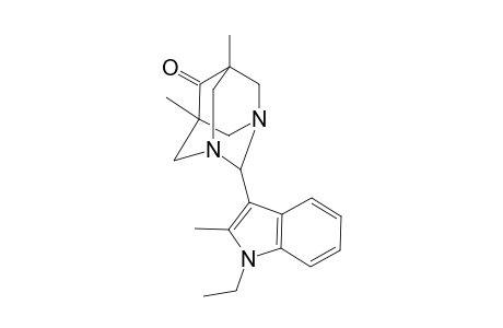 1,3-Diazatricyclo[3.3.1.1(3,7)]decan-6-one, 2-(1-ethyl-2-methyl-1H-indol-3-yl)-5,7-dimethyl-
