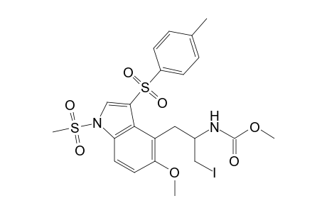 4-[3-Iodo-2-(methoxycarbonylamino)propyl]-5-methoxy-1-methanesulfonyl-3-(4-toluenesulfonyl)-1H-indole