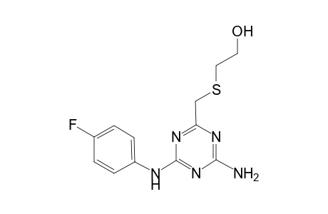 2-[[4-amino-6-(4-fluoroanilino)-1,3,5-triazin-2-yl]methylthio]ethanol