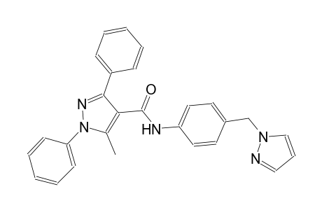 5-methyl-1,3-diphenyl-N-[4-(1H-pyrazol-1-ylmethyl)phenyl]-1H-pyrazole-4-carboxamide