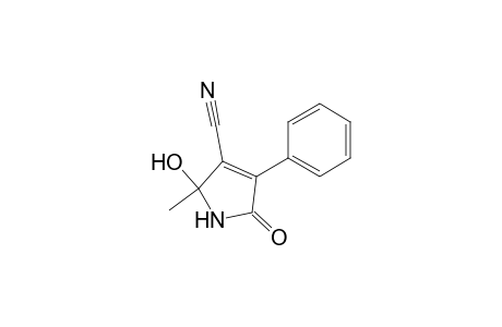 1H-Pyrrole-3-carbonitrile, 2,5-dihydro-2-hydroxy-2-methyl-5-oxo-4-phenyl-