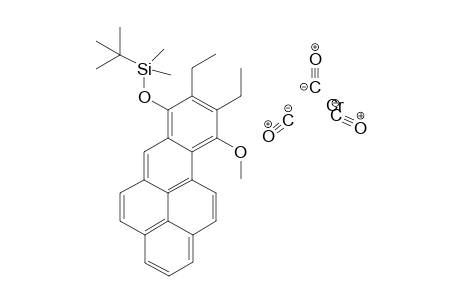 {(eta6-1,2,3,3a,3b,12a)-7-tert-Butyldimethylsiloxy-8,9-diethyl-10-methoxybenzo[pqr]tetraphene}tricarbonylchromium