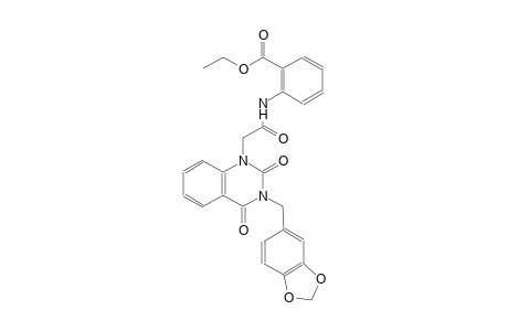 ethyl 2-{[(3-(1,3-benzodioxol-5-ylmethyl)-2,4-dioxo-3,4-dihydro-1(2H)-quinazolinyl)acetyl]amino}benzoate