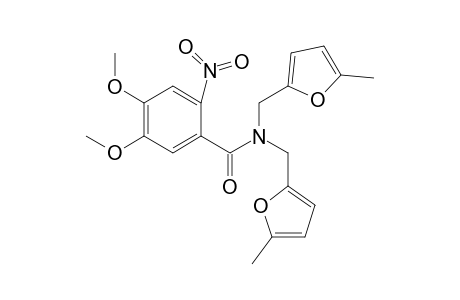 N,N-Bis[(5-methyl-2-fury)methyl]-4,5-dimethoxy-2-nitrobenzamide